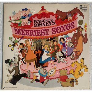 WALT DISNEY’S MERRIEST SONGS Vinyl LP Gulf Promotion 1968 Disneyland DL-3510 